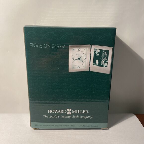 Howard Miller “Lewiston 645-751 Clock/Frame Silver New In Original Box - Picture 1 of 8
